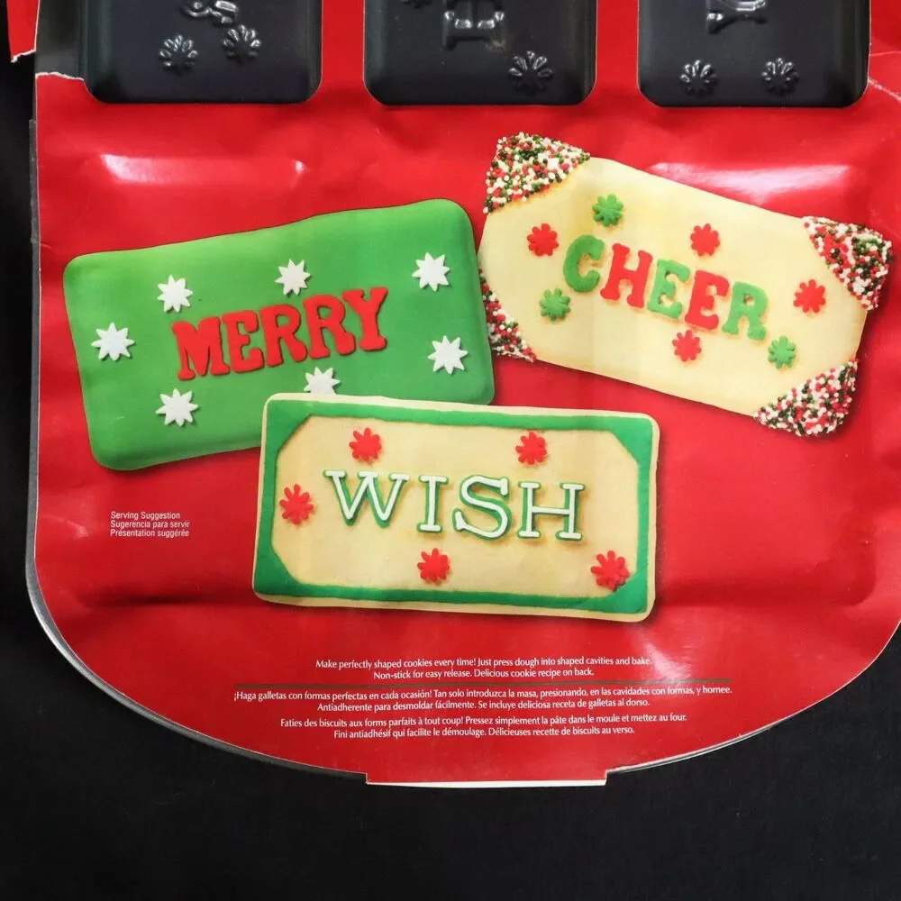 Wilton Cookie Bars Pan Set of 2 pans NEW 6 sections each Holiday Word